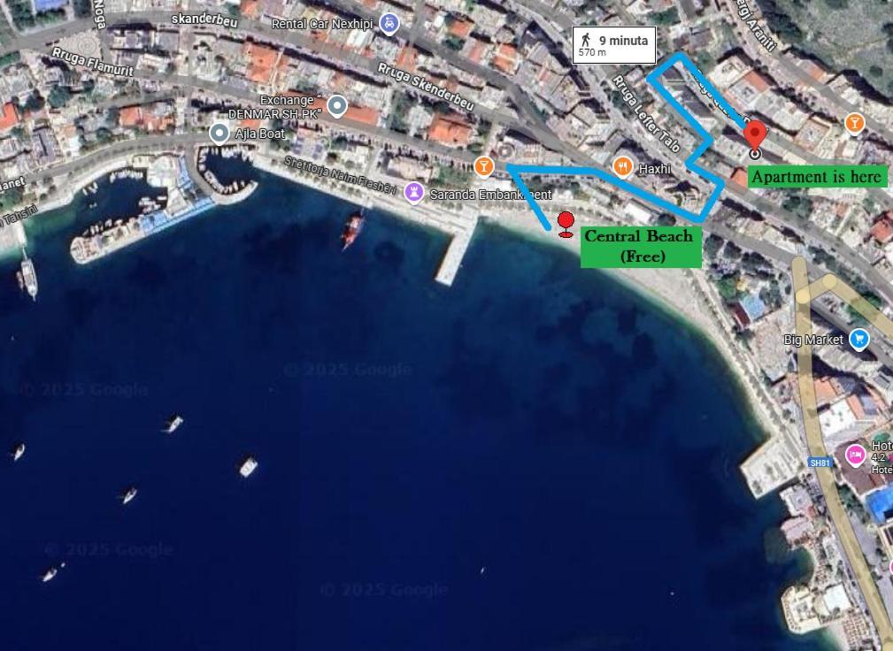 The Garrison Apartment Sarande Bagian luar foto